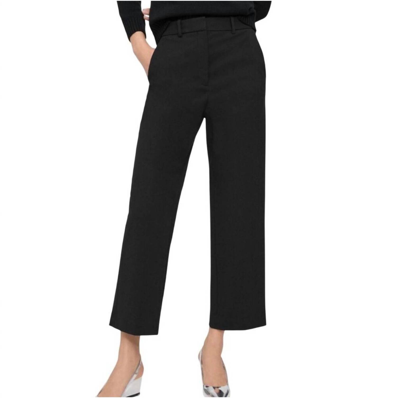 New Theory High-Waist Straight Pant In Black
